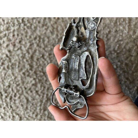 Dragon Belt Buckle by Vinegarroon Foundries 1979 Fine Pewter Fits 1.75" Belt - Picture 3 of 5